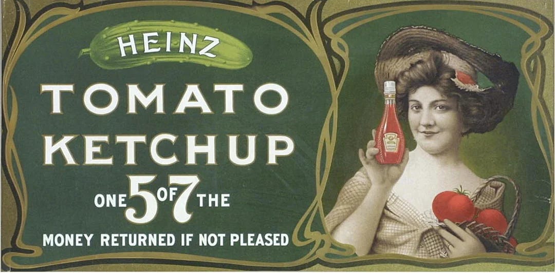 vintage ketchup bottles and local street food market
