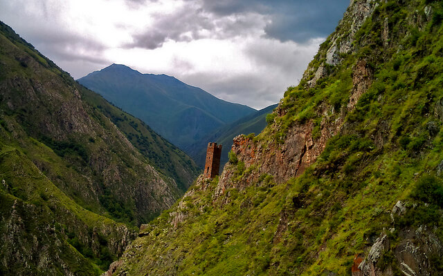 mountainous landscape border region