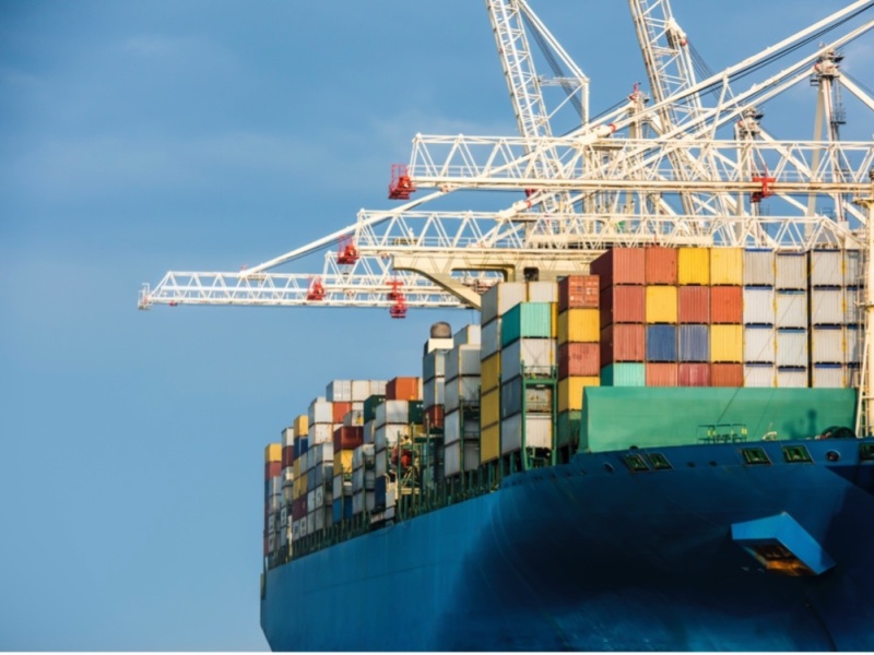 scenic maritime port fruit crates