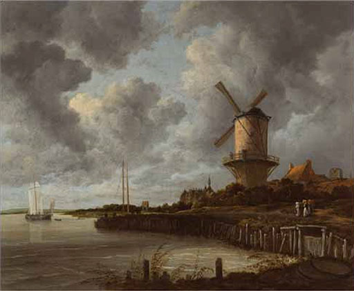 historic dutch scenery with old records and windmills