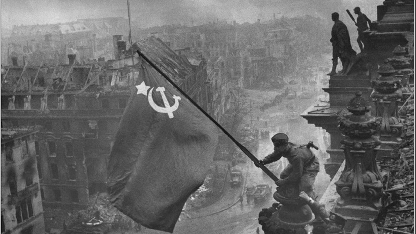 soviet era artifacts and modern corporate setting