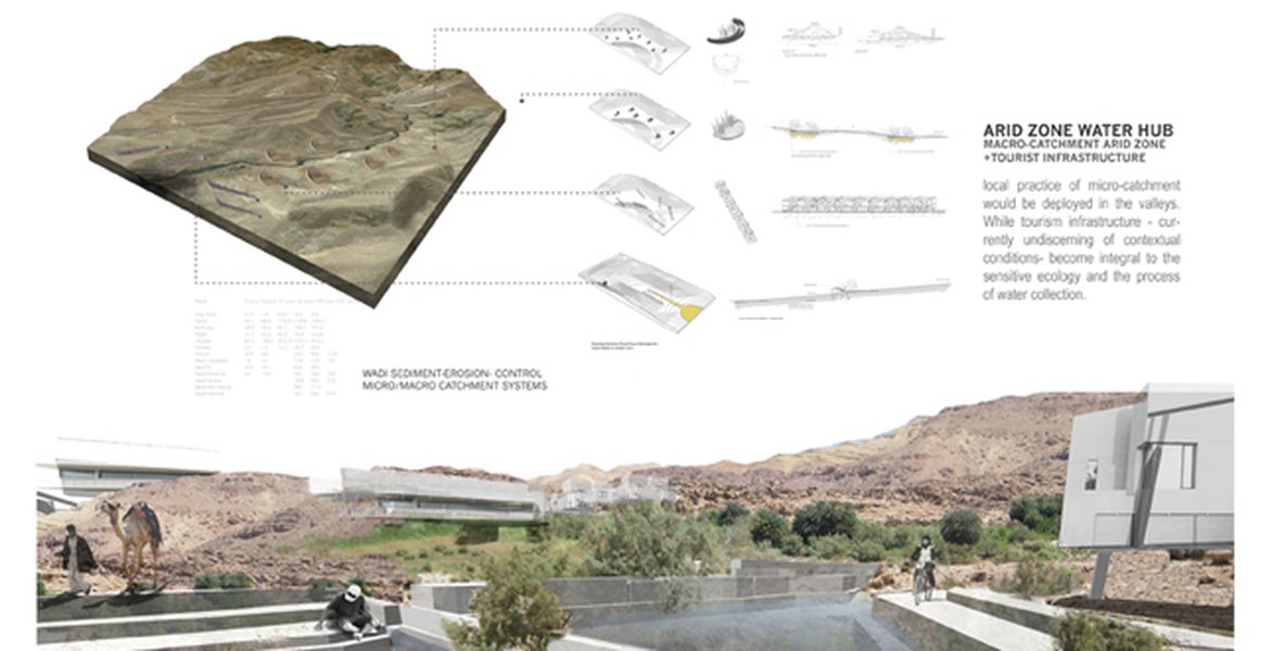 Vue d'une infrastructure intégrée dans un paysage naturel, évoquant l'équilibre entre développement et environnement.