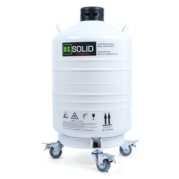 A large, wheeled cryogenic container designed for liquid nitrogen storage, demonstrating industrial-grade cryo-technology.