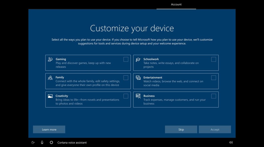Windows 10 安装过程自定义选项