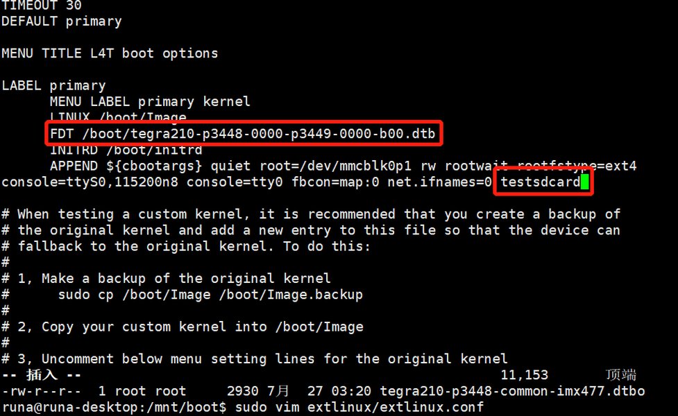 Example of an extlinux.conf file structure
