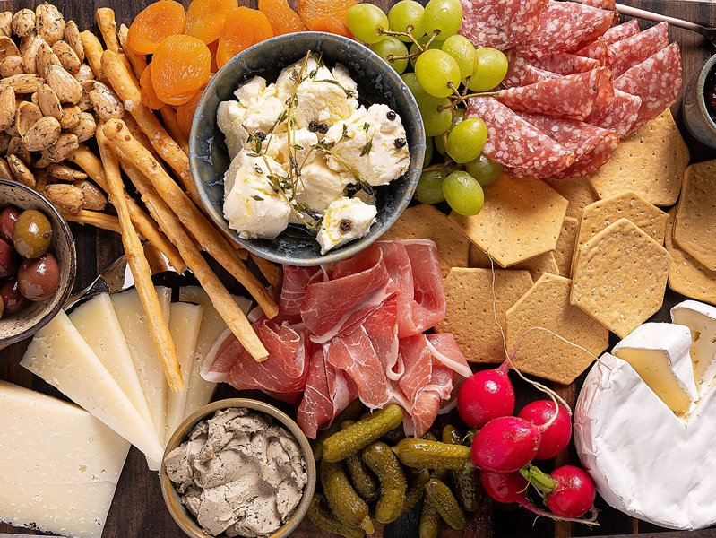 traditional charcuterie products display