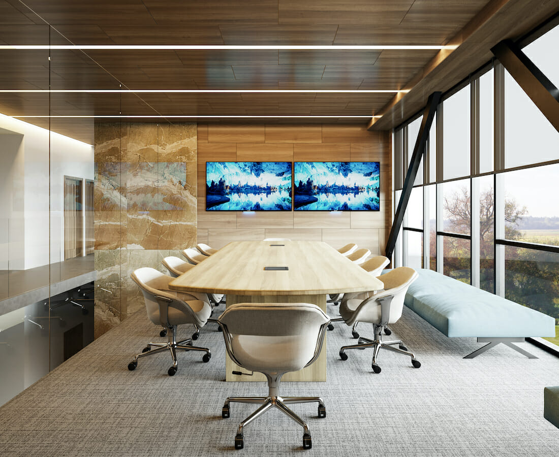international labor meeting modern office
