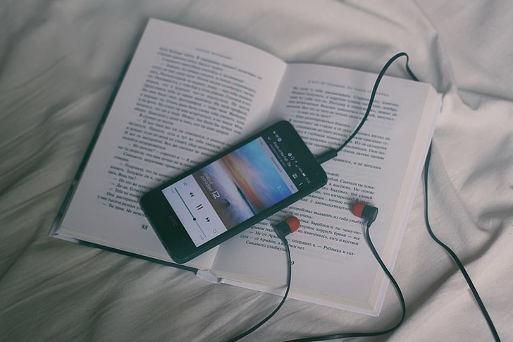 photographs of communication devices and books