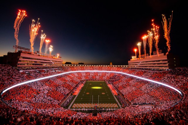 football match stadium night