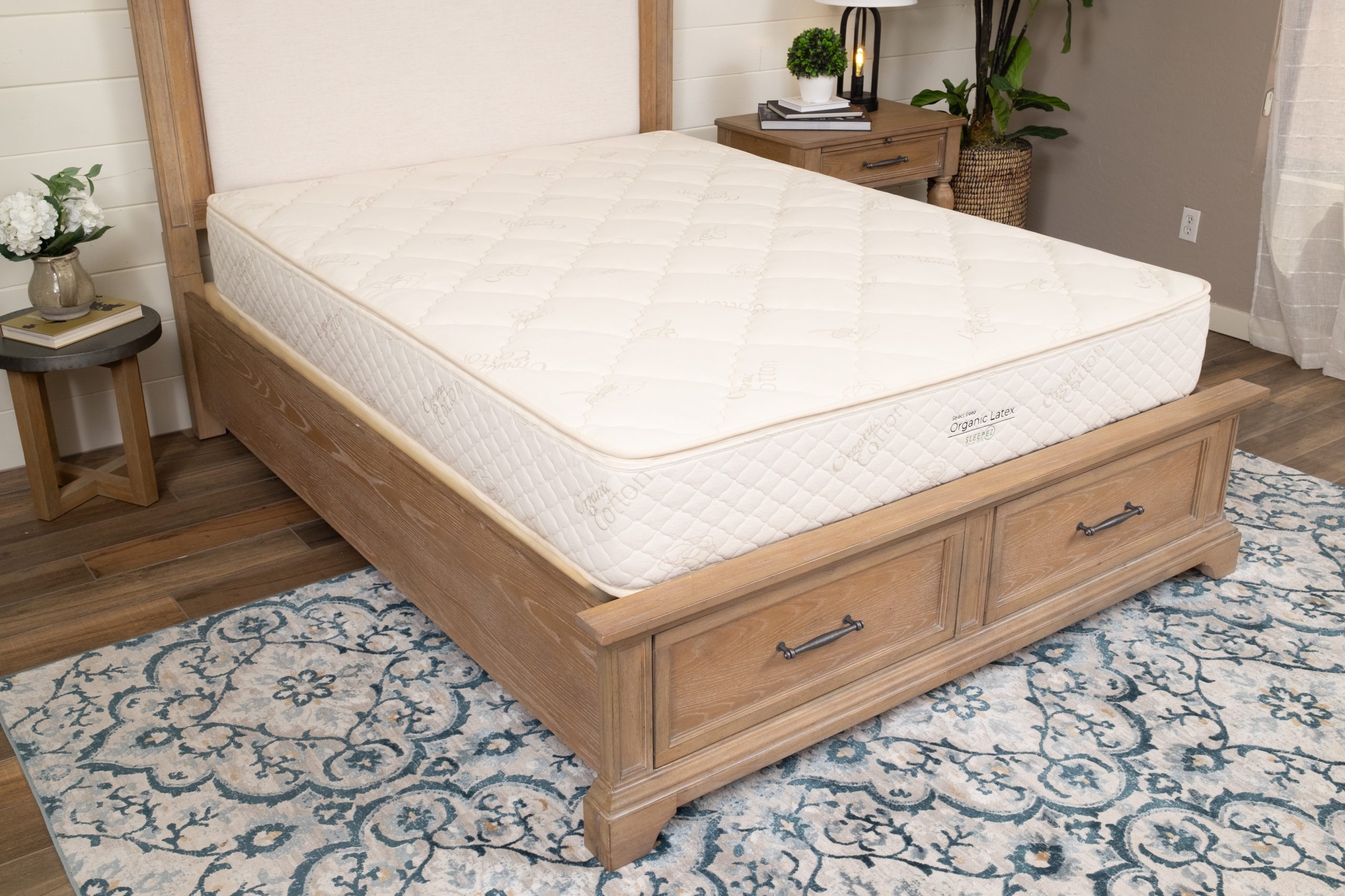 natural latex mattress wooden bedroom