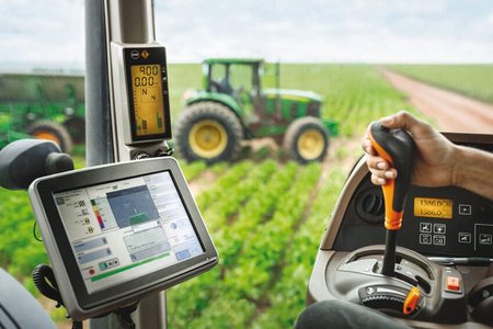 agricultural field with digital devices