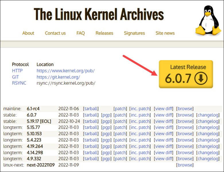 Screenshot showing downloading kernel source code