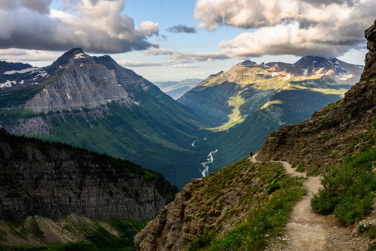 scenic view of steep mountain path