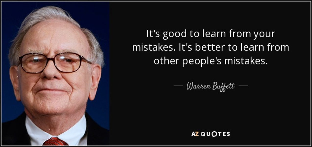 Quote by Warren Buffett about learning from others' mistakes