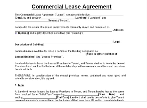 business lease contract