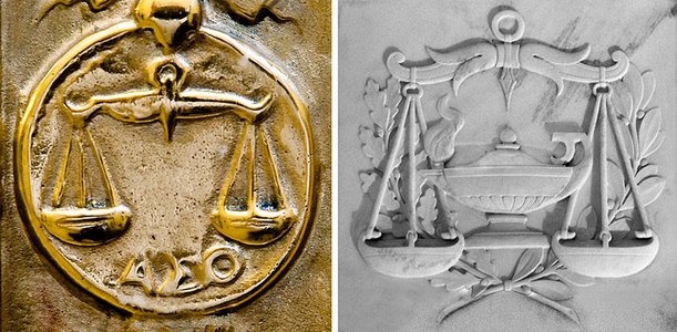 courtroom scales and old legal documents