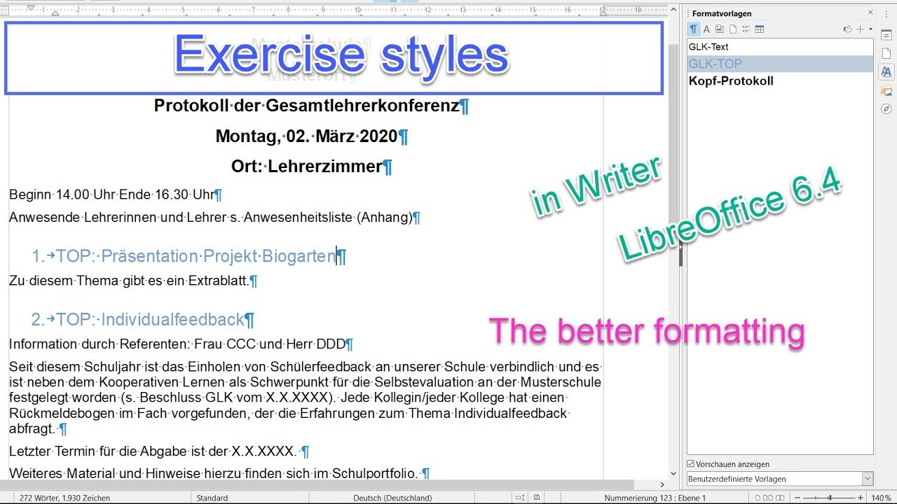 libreoffice documents styles