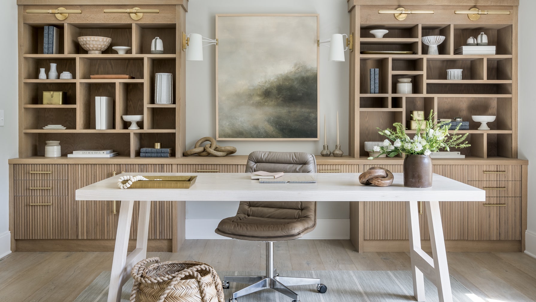 scenic modern workspace with organized home environment