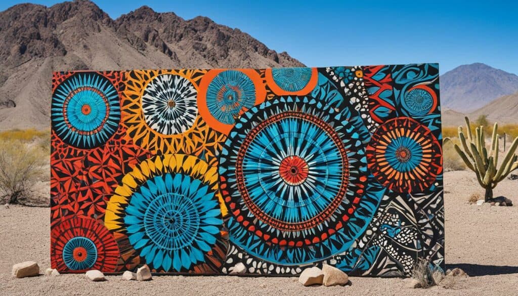 open landscapes, vibrant mosaic art, creative expression