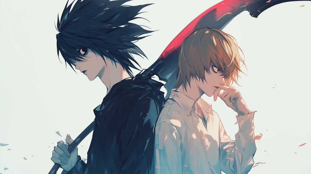 Light Yagami and L Face-Off in Death Note