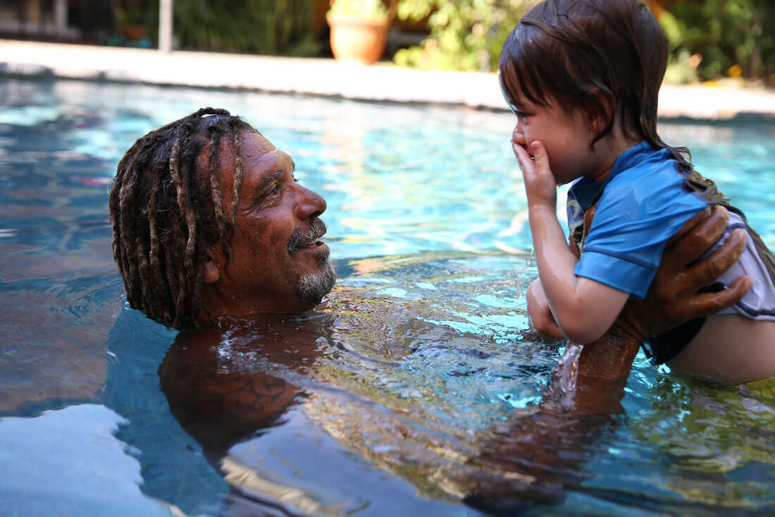 swimming pool, coach teaching children, water safety