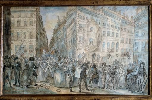 historic painting revolutionary street scene