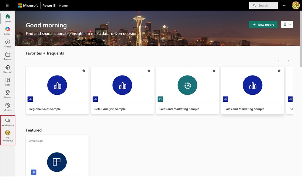 Power BI Home Workspaces