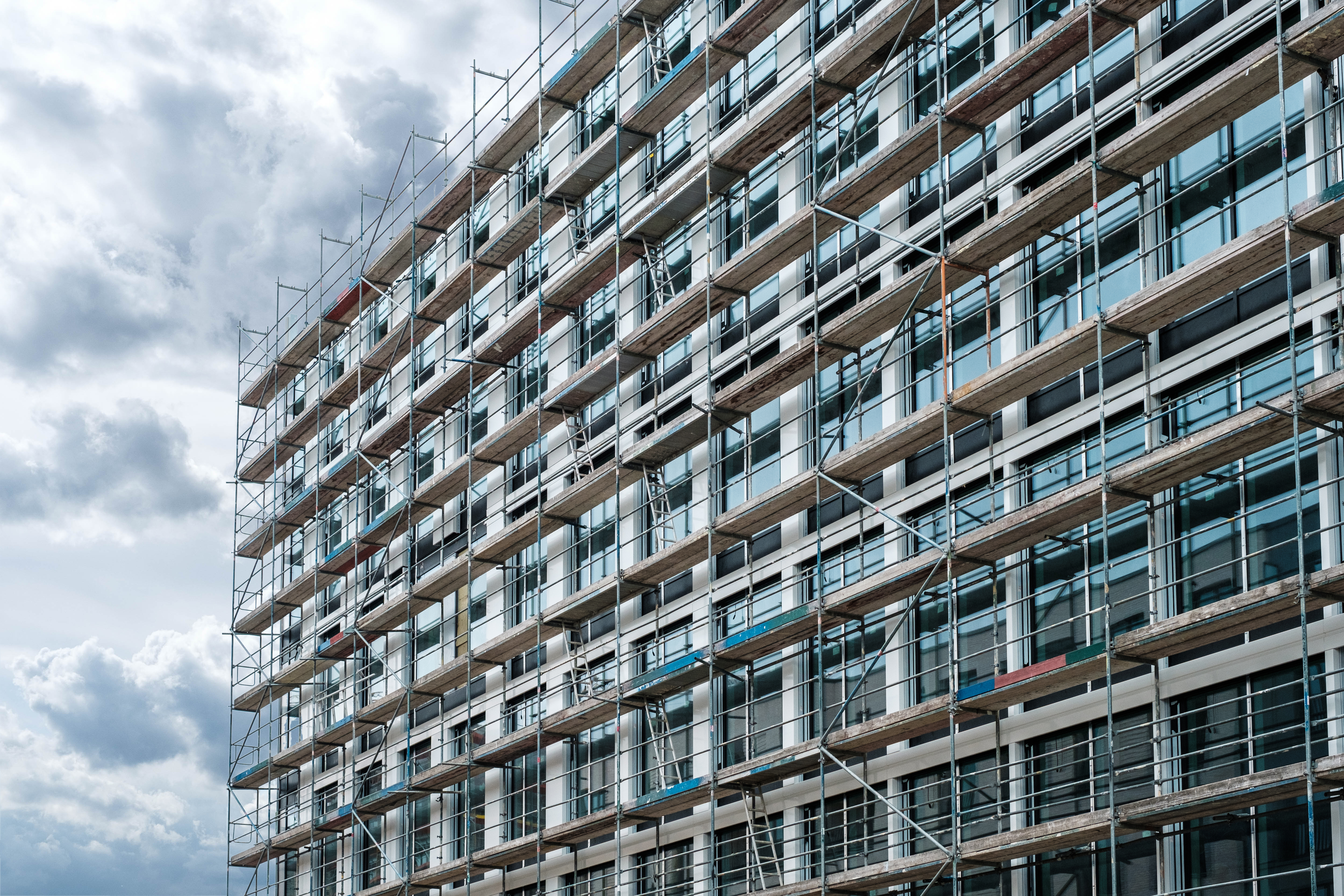 modern building construction scaffolding