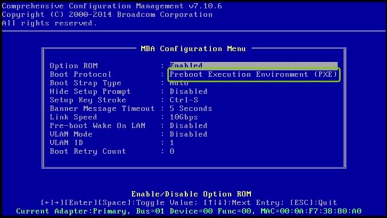 linux configuration menu screen