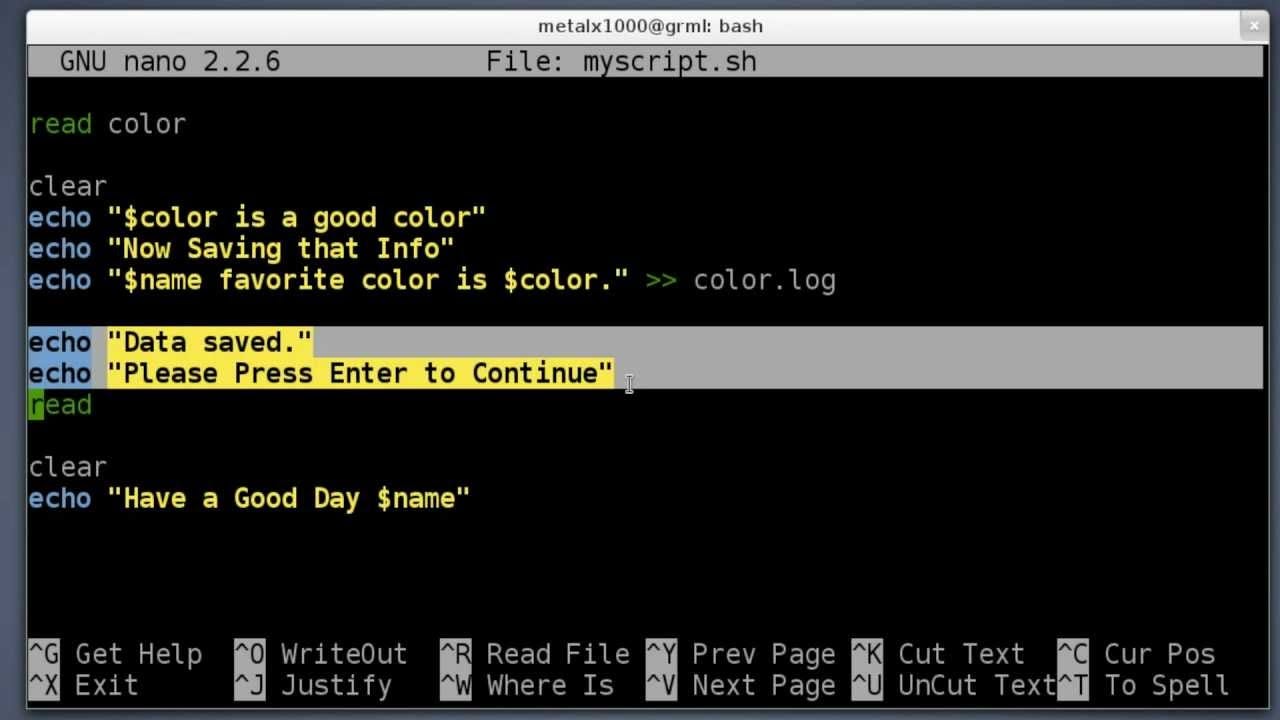 linux shell scripting