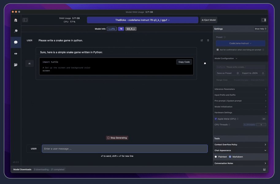Screenshot of LM Studio's model download interface, showing various available models.