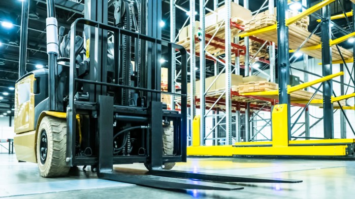 physical storage warehouse, delivery trucks, logistics equipment