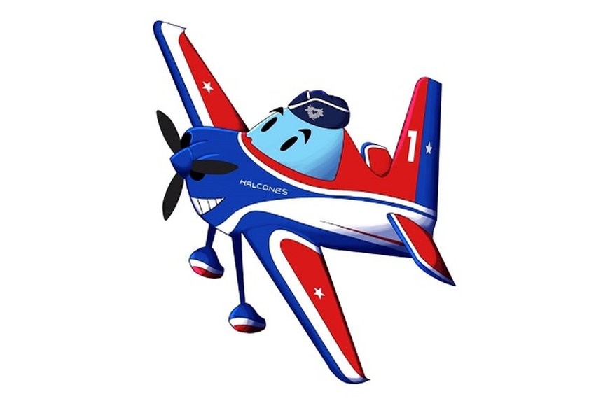 Caricatura del logo de la Escuadrilla Halcones de la FACH