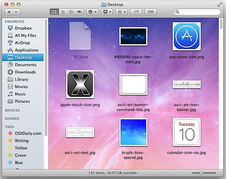 Customized macOS Finder window