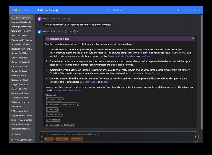 Screenshot of Sidekick, a native macOS AI app
