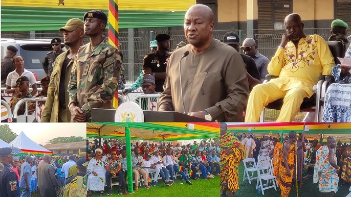 President Mahama speaking to a crowd