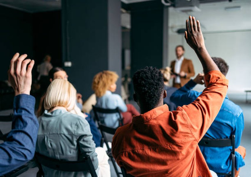 Interaction avec l'audience lors d'un séminaire