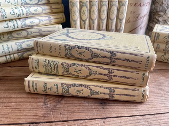 classic French literature book and old manuscript
