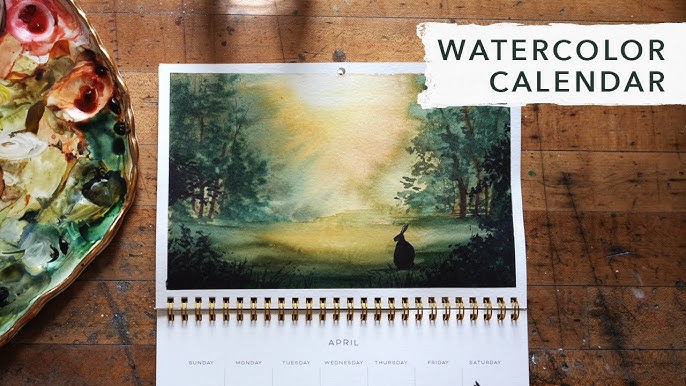 spring landscape with calendar