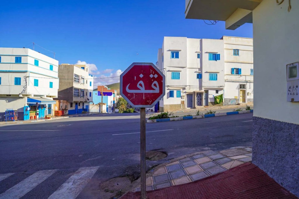 moroccan roads traffic signs and vehicles