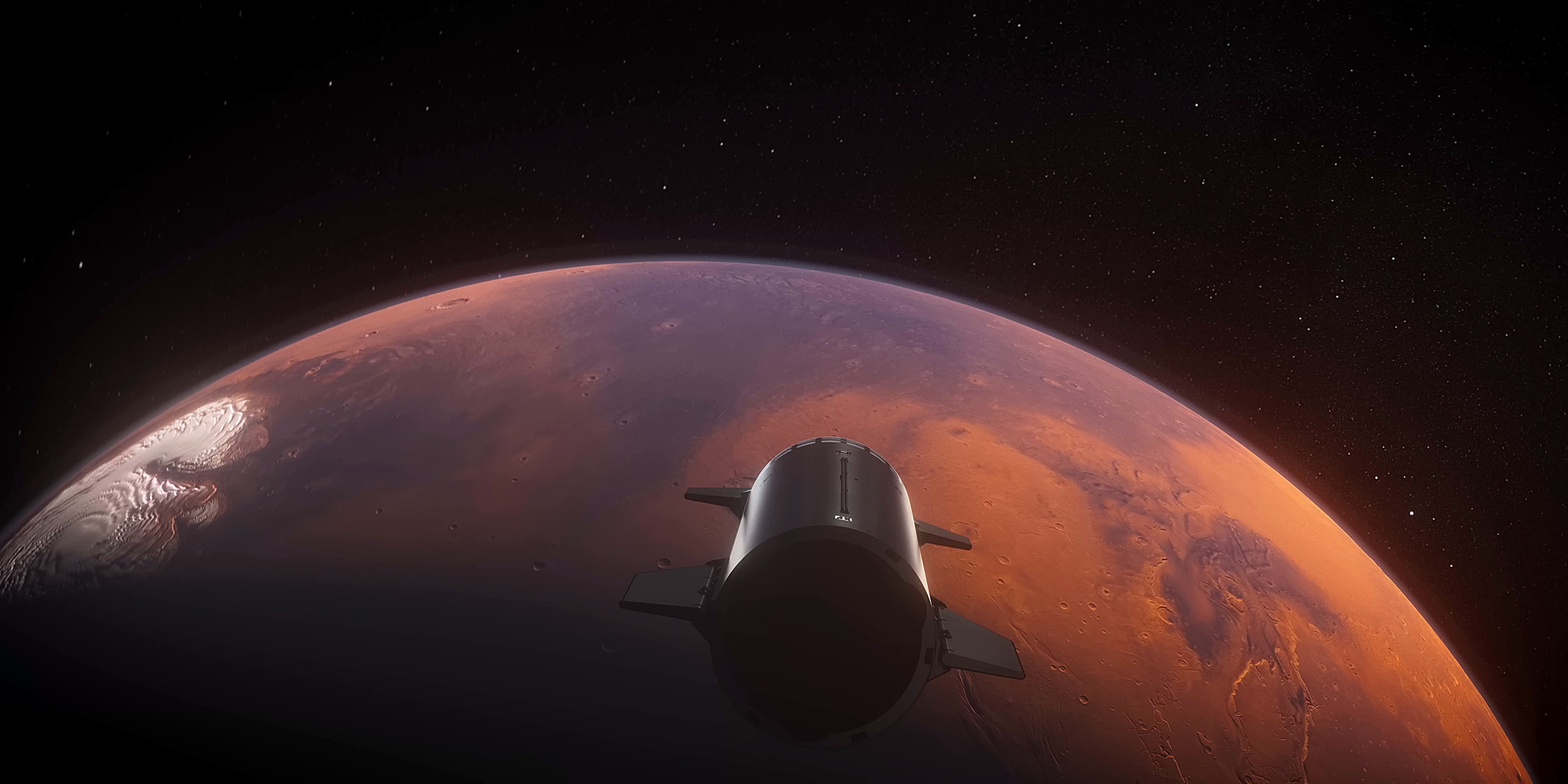 Mars mission technology starship illustrations