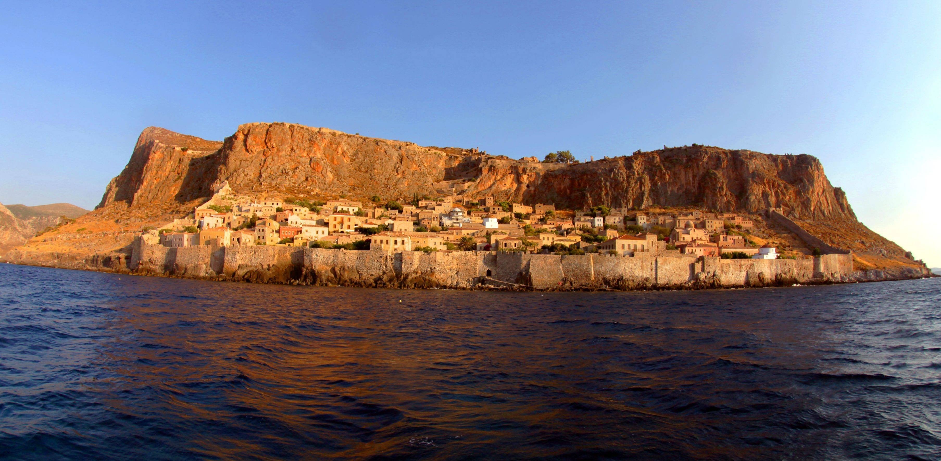 ancient fortress on rocky plateau