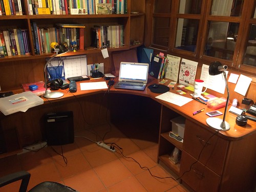 academic books, research desk, study environment