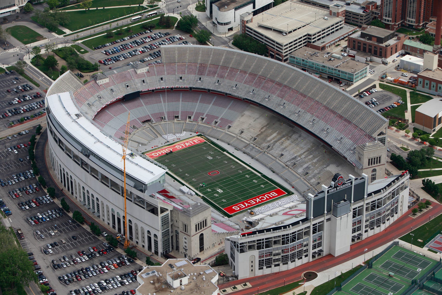 football stadium aerial view
