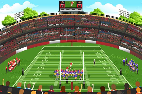 football stadium match scene
