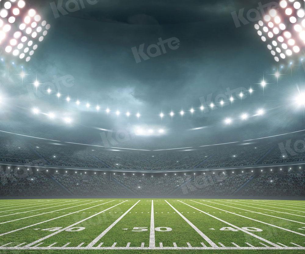 football stadium evening lights