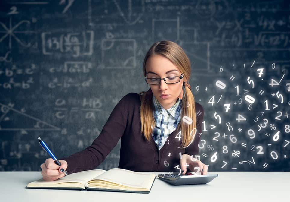 students studying mathematics in a classroom
