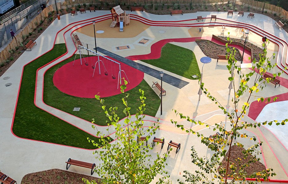 children playground urban landscape