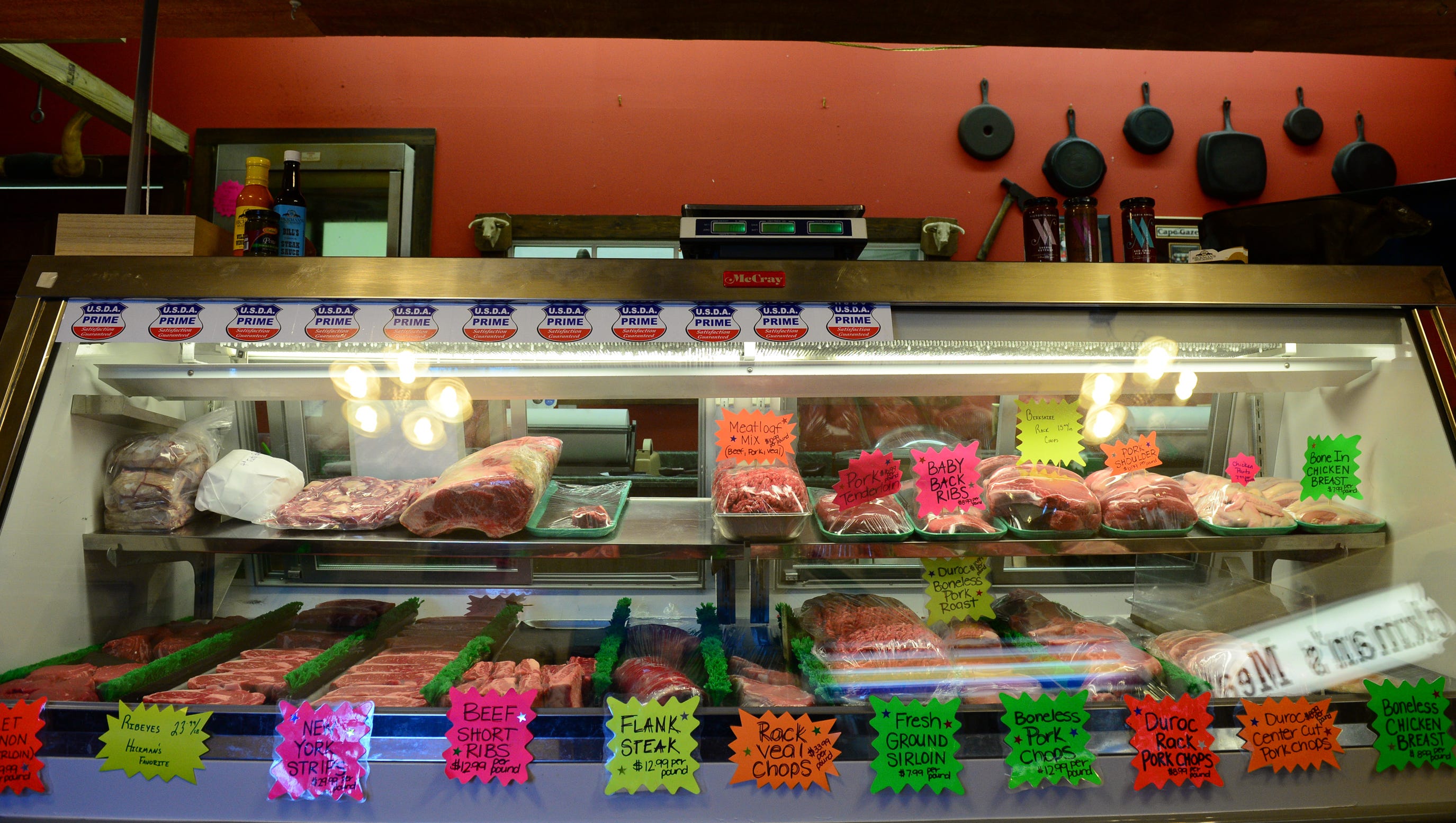 local market street vendors meat display