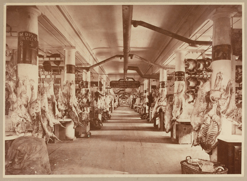 market stalls meat vendors